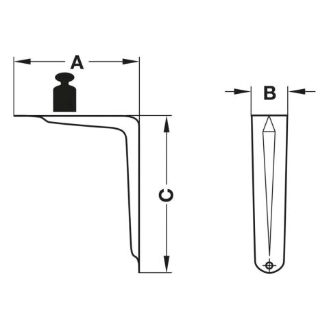 Hafele Sabit Konsol Beyaz 241X36,5X285 MM
