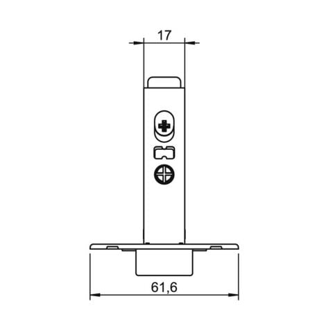 Hafele Metalla 110 Yarım Deve Frenli Menteşe (Tabanlı)