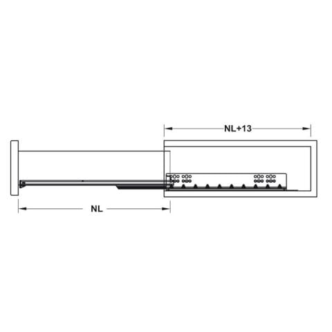 Hafele Matrix UMS30 Gizli Ray Tam Açılım Frenli 400 mm