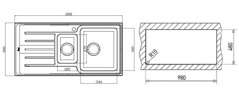 Teka Vitae 60  Mikroketen Sağ Damlalıklı Mutfak Evyesi
