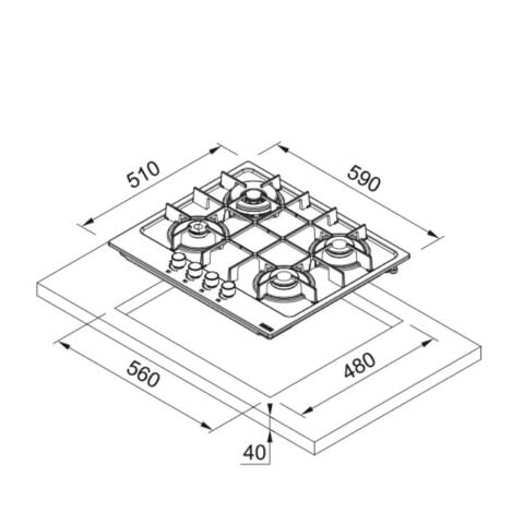Franke FHMA 604 3G DC MB C Wok Gözlü Siyah Ankastre Ocak