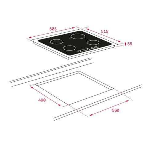 Teka Siyah İndüksiyonlu Ankastre Set ( TVT 60 Davlumbaz - İKNOB IT 6450 İndüksiyon Ocak- HLB 840 SS Fırın)