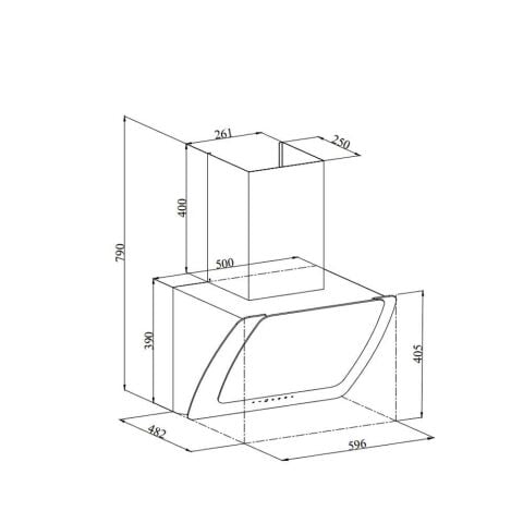 Silverline 3373 Misto Gri 60 cm Davlumbaz