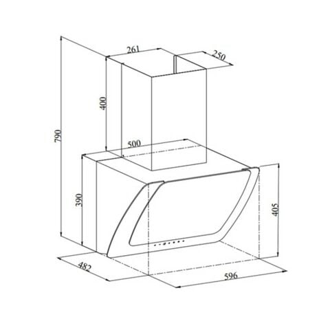 Siverline 3373 Misto 60 cm Beyaz Davlumbaz