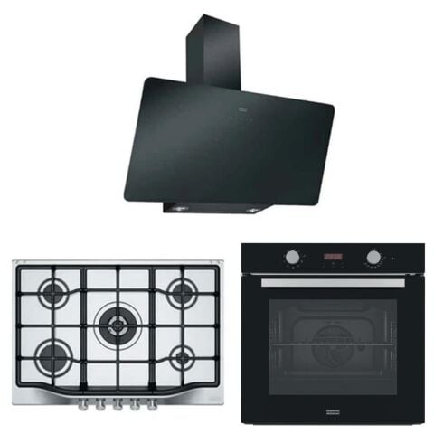 Franke Siyah-İnox Ankastre Set (FPJ 915 V BK A - FHTL 755 TC XS DÜZ - FSL 86 H BK)