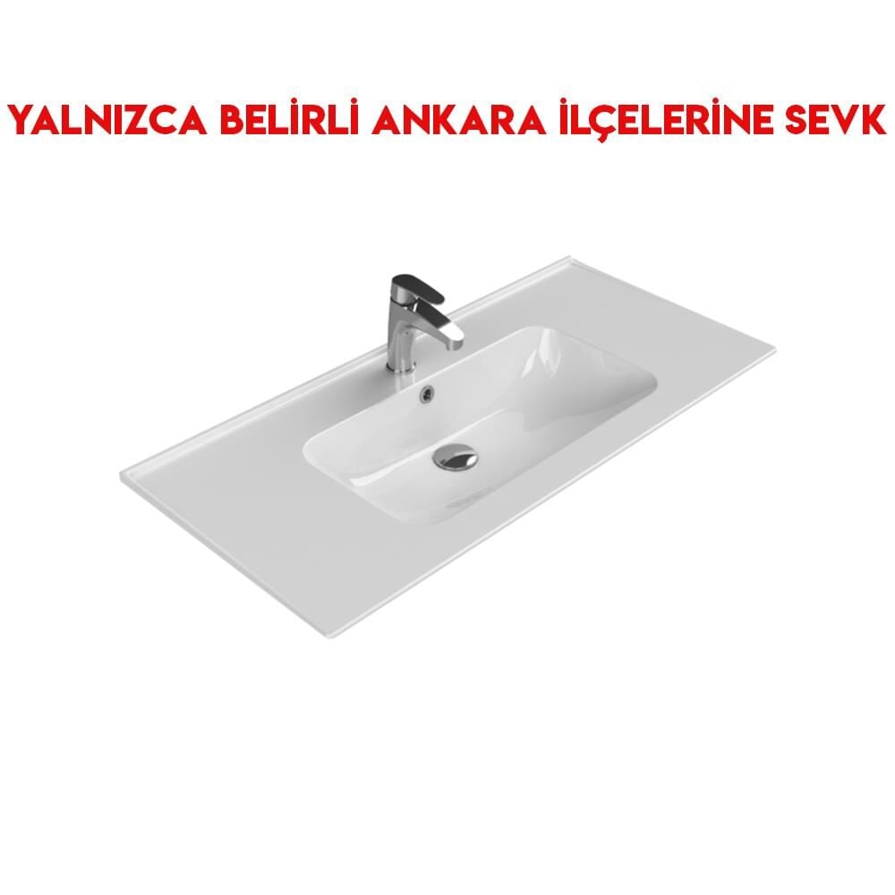 Turkuaz Blue 100x47 cm Etajerli Lavabo