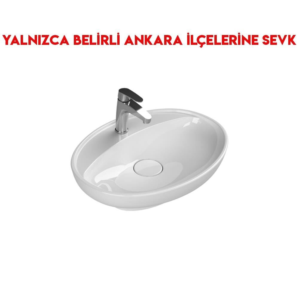 Turkuaz Lal C 60x46 cm Tezgah Üstü Lavabo