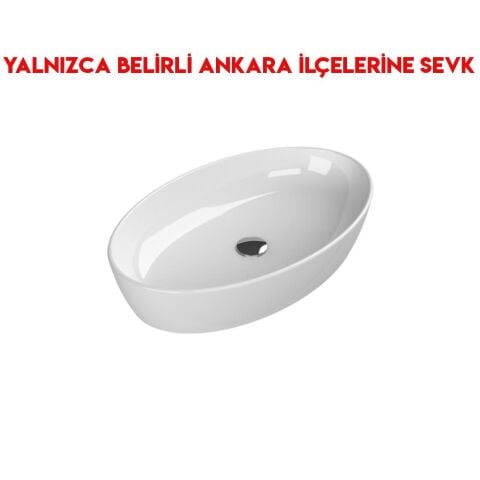 Turkuaz One 67x42 cm Tezgah Üstü Lavabo