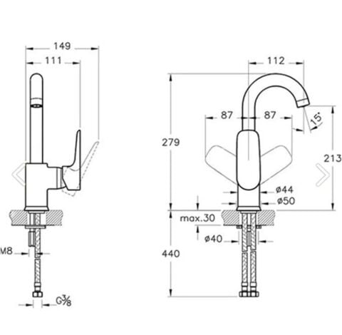 Artema X-LİNE Döner Lavabo Bataryası A42402