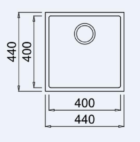 Teka Square 40.40 TG Tezgah Altı Beyaz Granit Evye