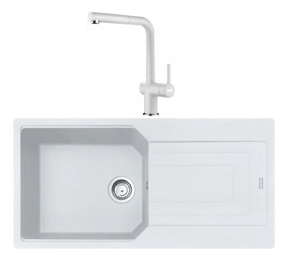 Franke Urban UBG 611-100 Bianco Granit Evye Active Plus Doccia 2.0 Batarya Set