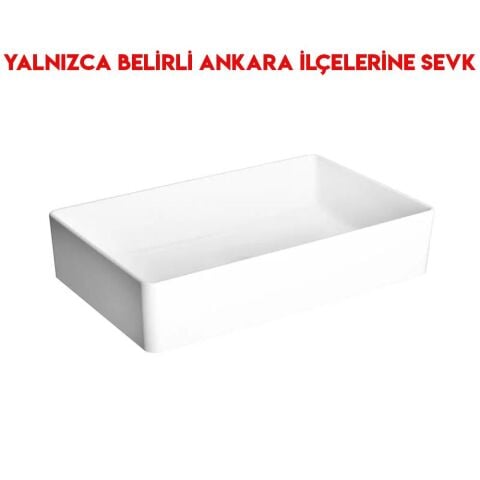 Vitra Nuo 60 cm Batarya Deliksiz Taşmasız Diktörgen Çanak Lavabo