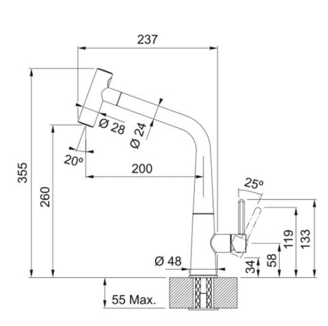 Franke ICON DOCCİA KROM Evye Bataryası