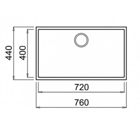 Blackstone PERGE 72X40 CM Gri Tezgahaltı Evye