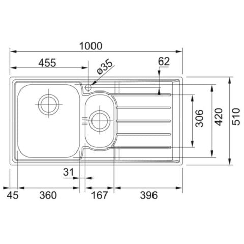 Franke NEPTUN NET 651 Mikroketen Sağ Damlalıklı Çelik Evye