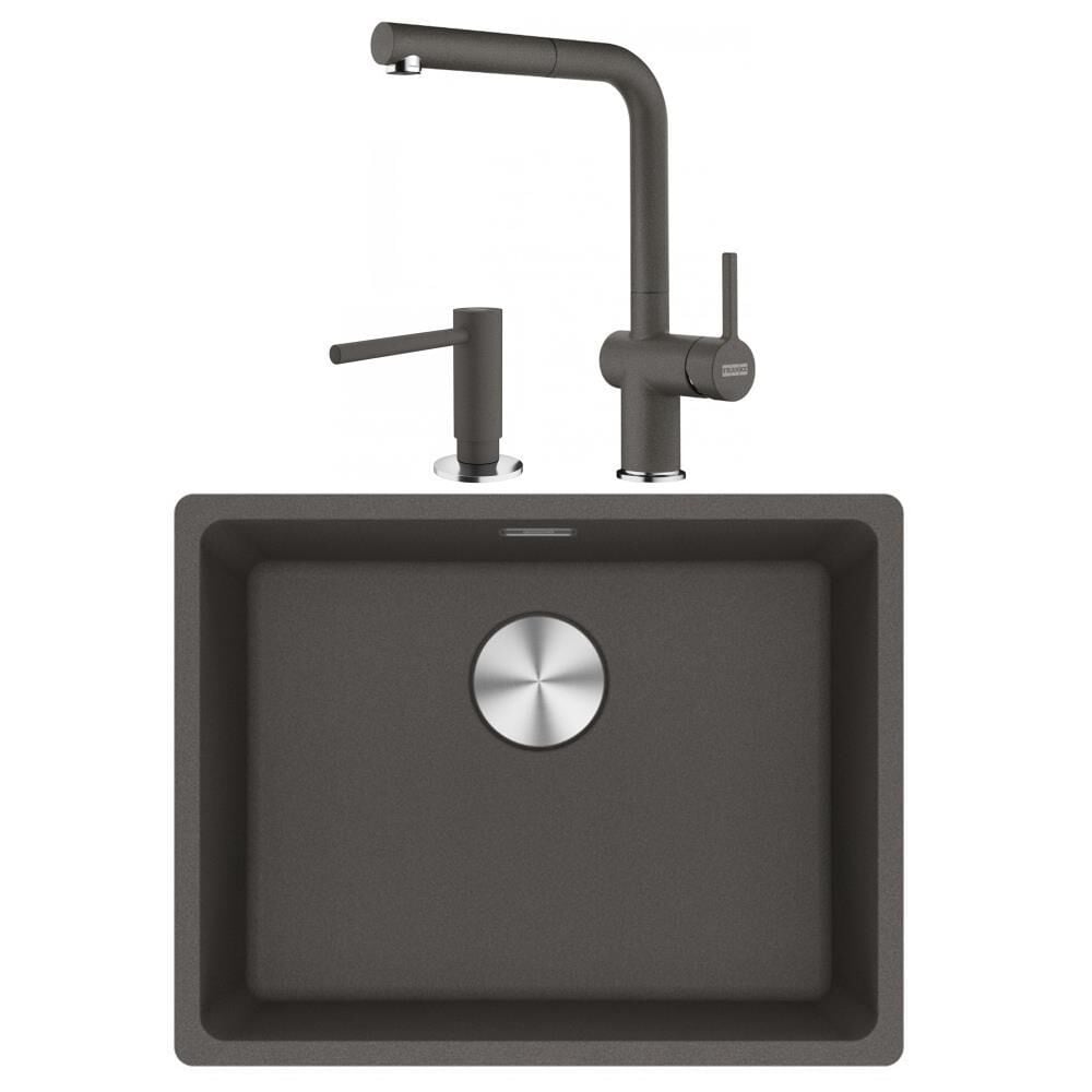 Franke Maris MRG 210/110-52 SLATE GRİ Granit Evye ACTİVE PLUS DOCCİA 2.0 Batarya COMFORT Sıvı Sabunluk Set