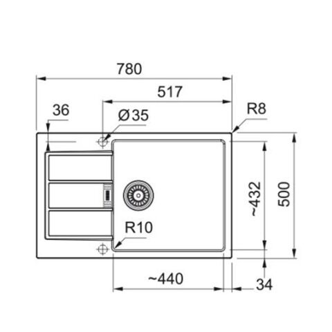 Franke TECTONİTE S2D 611-78 XL CB Siyah Evye
