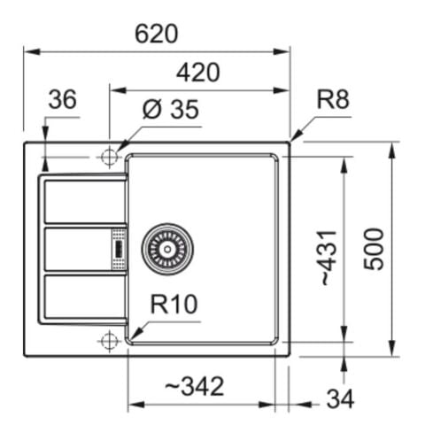 Franke TECTONİTE S2D 611-62 CB Siyah Evye