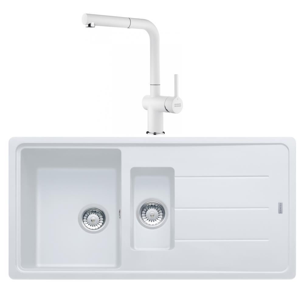 Franke Basis BFG 651 Bianco Granit Evye Active Plus Doccia 2.0 Batarya Set