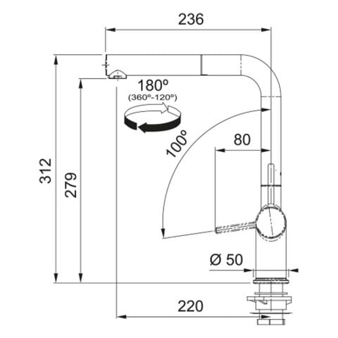 Franke Urban UBG 651-100 Avena Granit Evye - Active Plus Doccia 2.0 Avena Batarya Set