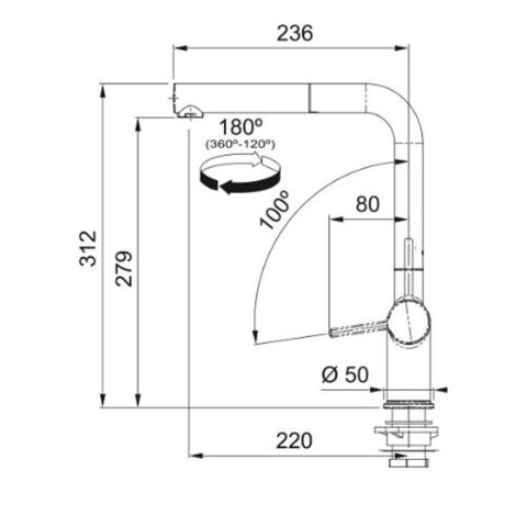 Franke Urban UBG 611-100 AVENA Granit Evye Active Plus Doccia 2.0 Batarya Set