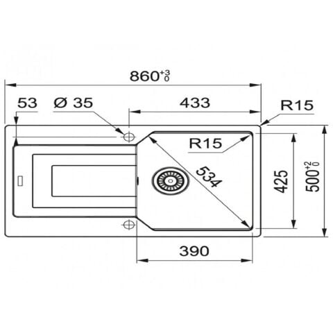 Blackstone BABİL 86X50 Cm Beyaz Granit Evye