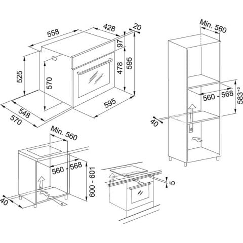 Franke Ankastre Set (Faber Stilo Glass Smart X V A60 Davlumbaz - FHNL 604 4g Xs E Ocak - FSL 82 H Xs Inox Fırın)