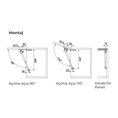 Hafele Gazlı Piston Runa Plus Frenli 100N Beyaz