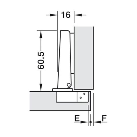 Hafele Metalla 50 Düz Frensiz Menteşe (Tabanlı)