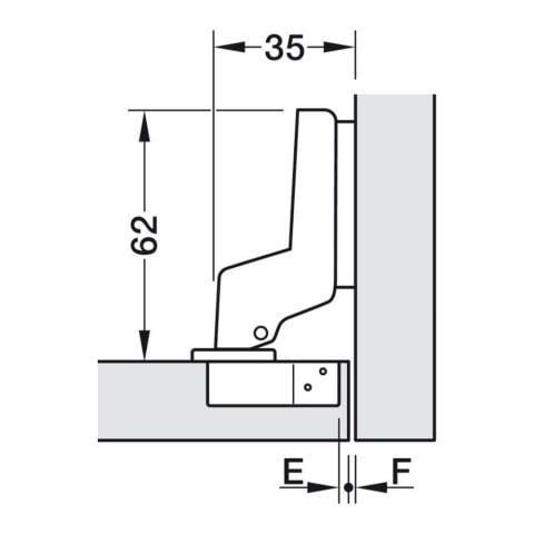 Hafele Metalla 50 Tam Deve Frensiz Menteşe (Tabanlı)