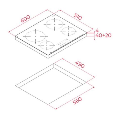 TBC 64010 TTC BK Vitroseramik Ocak