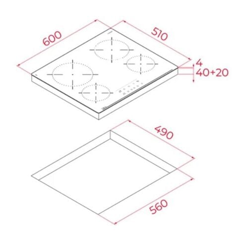 TBC 64010 TTC BK Vitroseramik Ocak