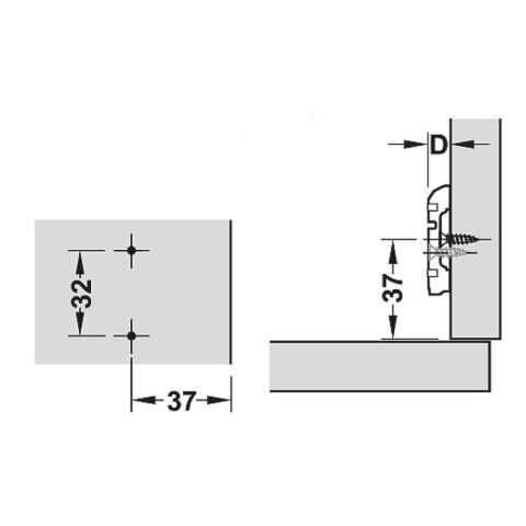 Hafele Metalla 110 Düz Frensiz Menteşe (Tabanlı)