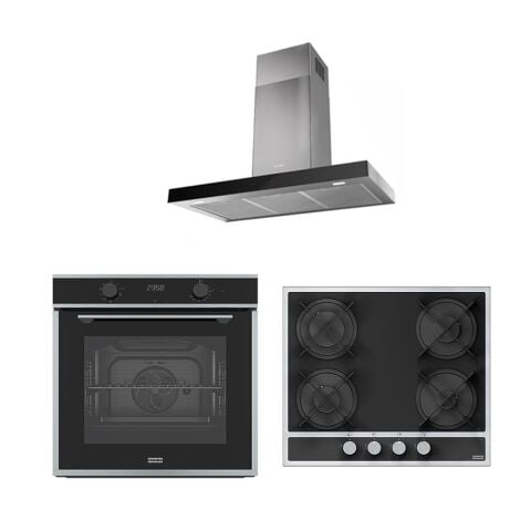 Franke Ankastre Set (Faber Stilo Glass Smart X V A60 Davlumbaz - FHMA 604 4G ML E Ocak - FMA 86 H Xs Inox Fırın)