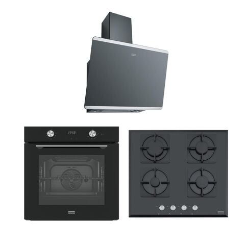 Franke Ankastre Set (FPJ 615 BK SS Davlumbaz - FHNS 604 BK Ocak - FMA 86 BK Fırın)