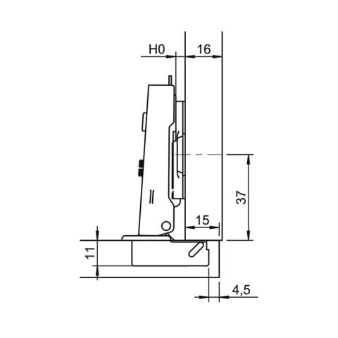 Hafele Metalla 110 Düz Frenli Menteşe (Tabanlı)