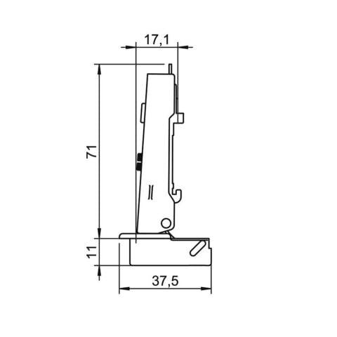 Hafele Metalla 110 Düz Frenli Menteşe (Tabanlı)