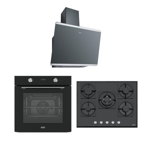 Franke Ankastre Set (FPJ 615 BK SS Davlumbaz - FHNS 705 BK Ocak - FMA 86 BK Fırın)