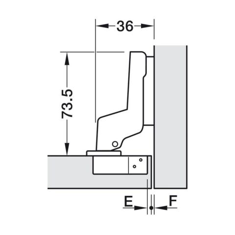Hafele Metalla 110 Tam Deve Frenli Menteşe (Tabanlı)