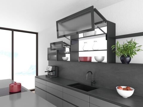 Multi-Mech Mekanik İkili Kalkar Kapak Sistemi Güç B1 Kol Boyu 237mm Antrasit