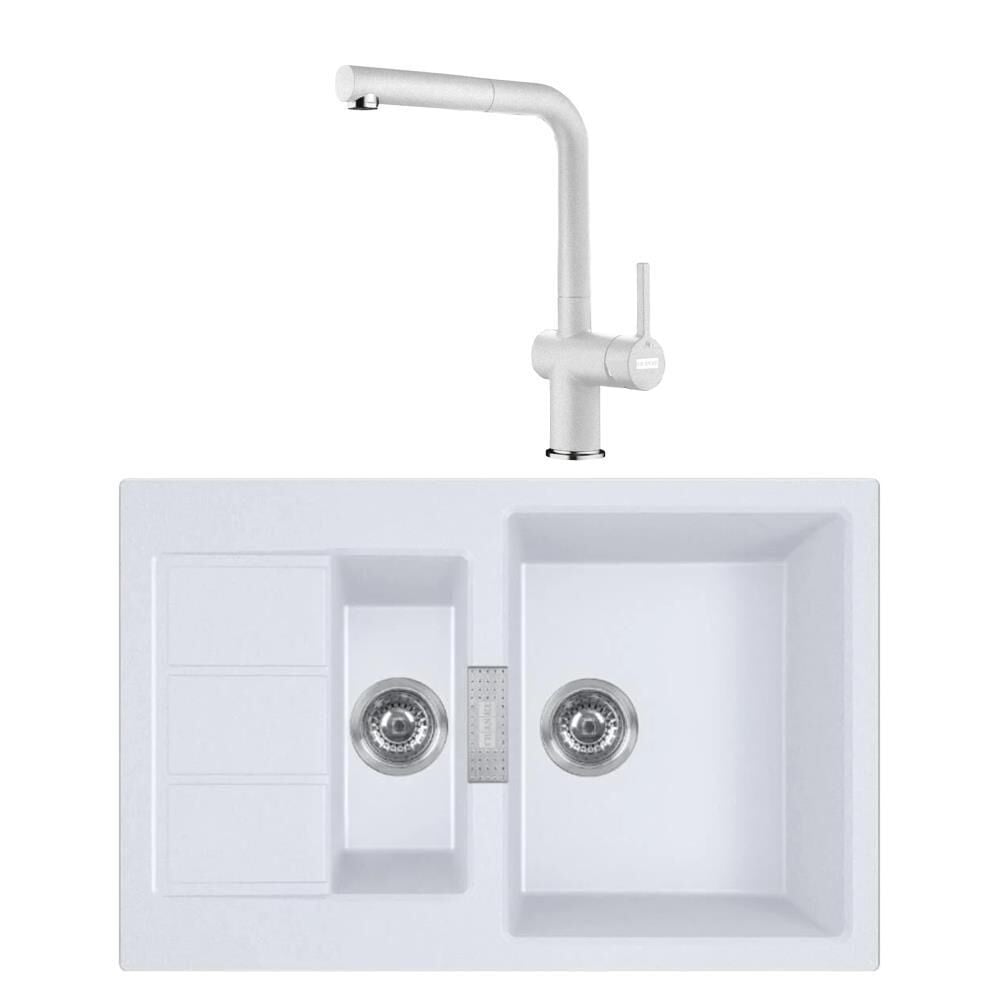 Franke Tectonite S2D 651-78 PW Evye - Franke Active Plus Doccia 2.0 Bianco Armatür Set
