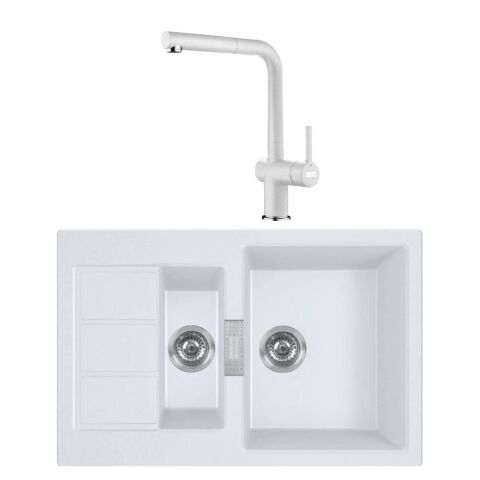 Franke Tectonite S2D 651-78 PW Evye - Franke Active Plus Doccia 2.0 Bianco Armatür Set