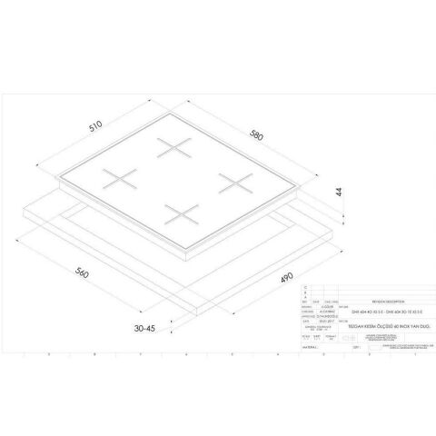 Dominox DHX 604 4g Xs S E İnox Ankastre Ocak