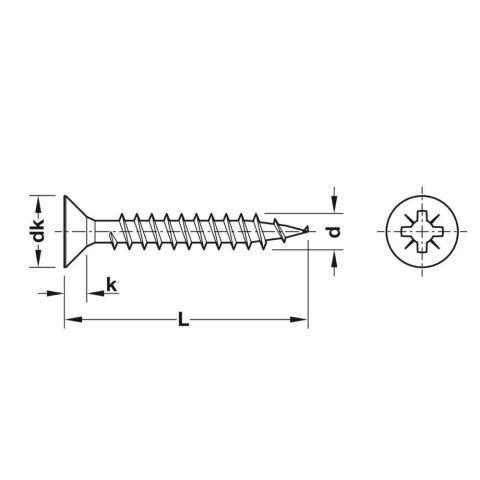 Hafele 3.5X20 mm Sunta Vidası Galvanizli (1000 Adet)