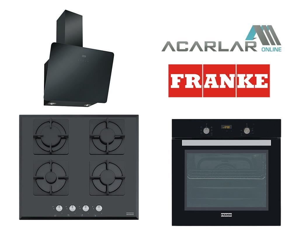 FRANKE SİYAH ANKASTRE SET FHNS 604 OCAK GN 86 BK FIRIN FPJ 615 DAVLUMBAZ