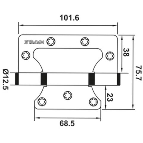 Hafele Kelebek Menteşe Çelik Mat Siyah  2,5 mm