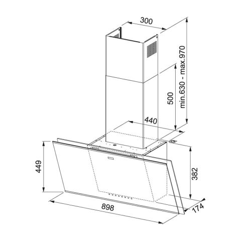 Franke Mythos FMY 907 FM BK Duvar Tipi 90 CM Davlumbaz