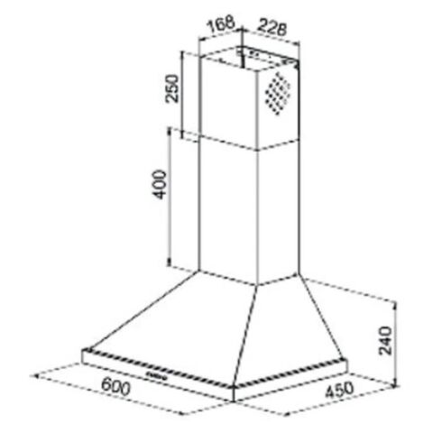 Teka DF 60 Duvar Tipi Piramit Inox Davlumbaz