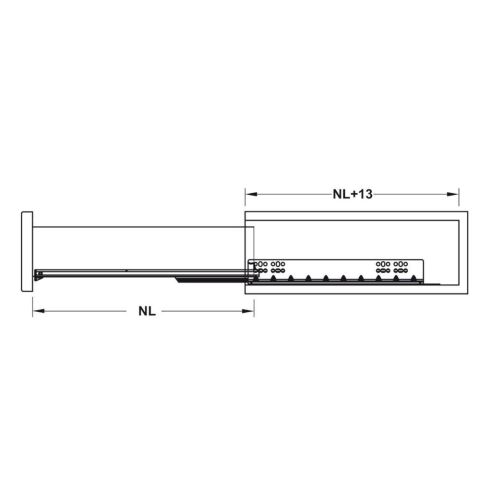 Hafele Matrix UMS30 Gizli Ray Tam Açılım Frenli 500 mm