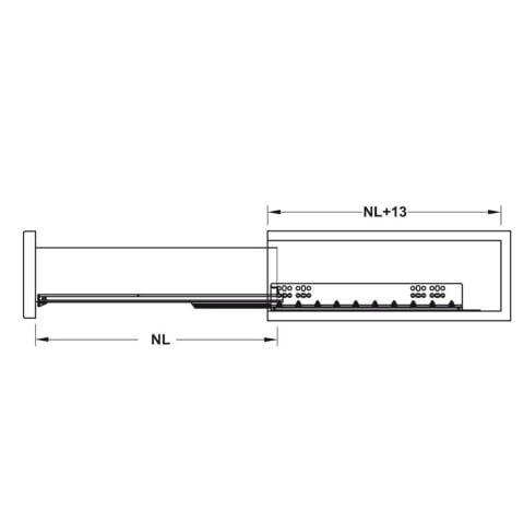 Hafele Matrix UMS30 Gizli Ray Tam Açılım Frenli 500 mm